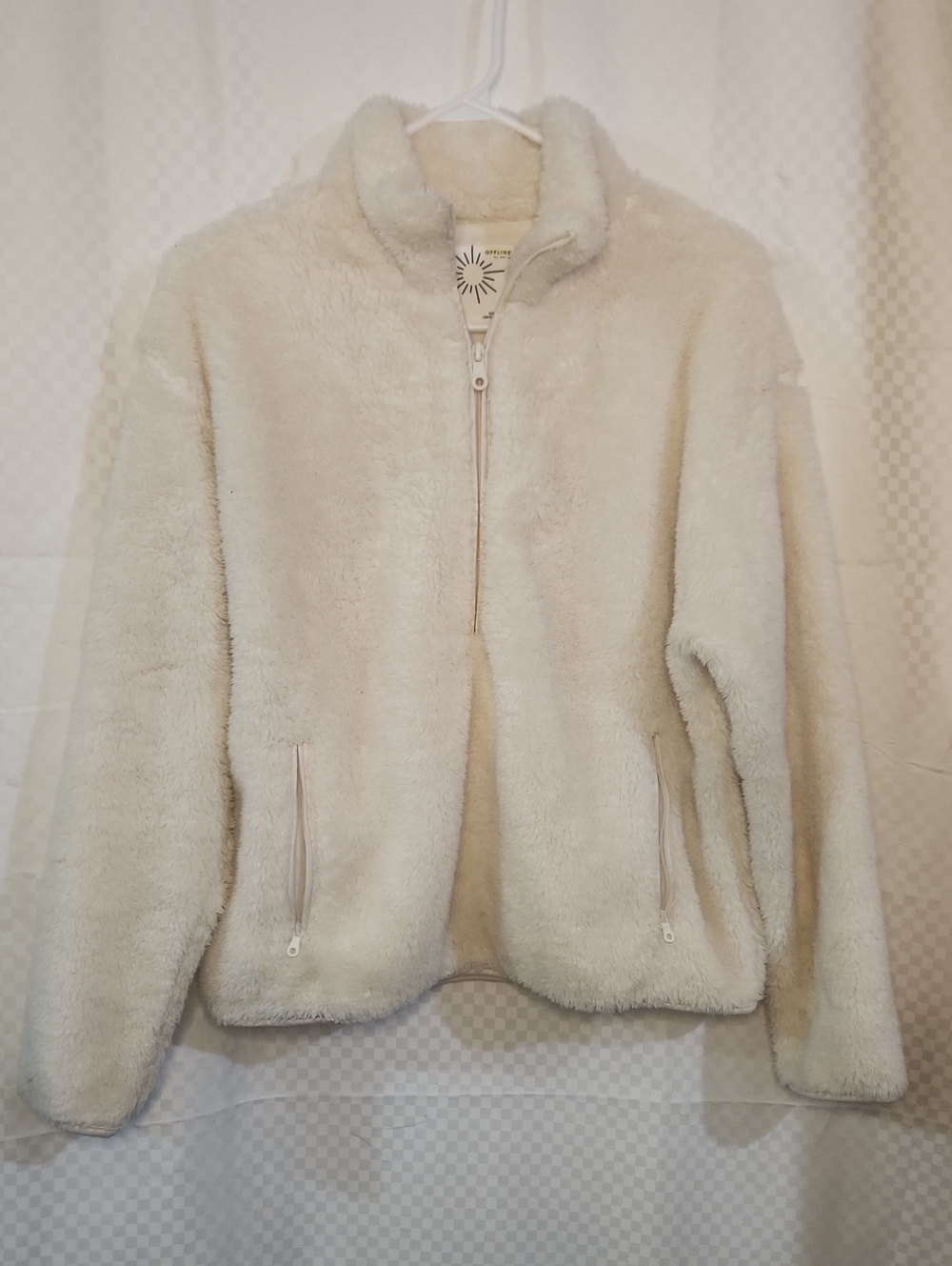 OFFLINE by Aerie Cozy Cream Full-Zip F Sherpa Jacket